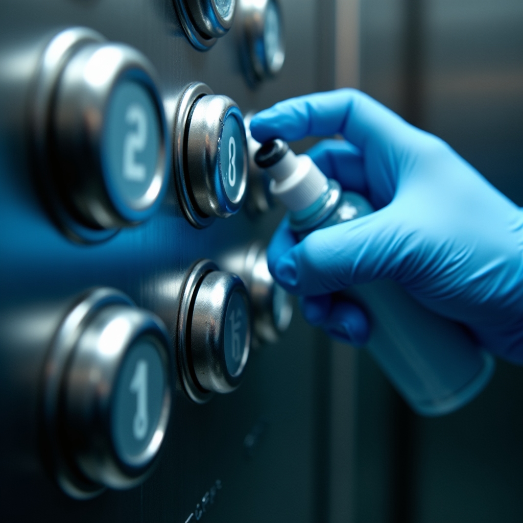 Dezinfecție detaliată a butoanelor de lift