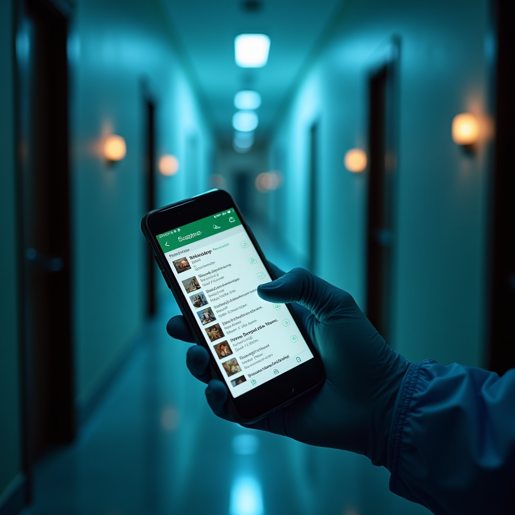 Documentare foto trimisă pe WhatsApp administratorului